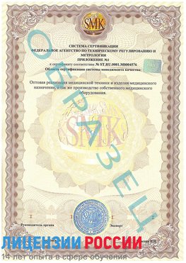 Образец сертификата соответствия (приложение) Зима Сертификат ISO 13485